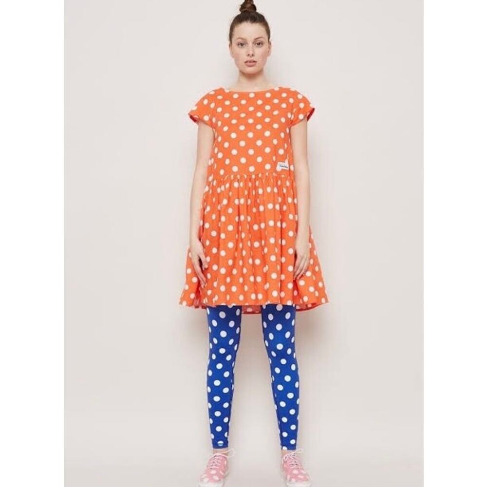 Gorman x Pantone Orange Polka‎ Dot Dress White Spot Size 6